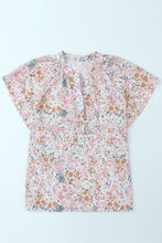 Load image into Gallery viewer, Floral Half-Button Flutter Sleeve Blouse
