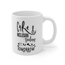 Carregar imagem no visualizador da galeria, Caneca Cerâmica Branca 11oz - Cuidados e Inclusão
