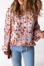 Load image into Gallery viewer, Printed Ruffled Balloon Sleeve Blouse
