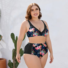 Load image into Gallery viewer, Plus Size Floral High Waist Two-Piece Swim Set
