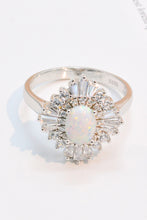 Load image into Gallery viewer, Modern 925 Sterling Silver Opal Halo Ring
