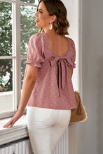 Load image into Gallery viewer, Polka Dot Square Neck Flounce Sleeve Top
