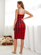 Load image into Gallery viewer, Plaid Scoop Neck Knee-Length Night Dress
