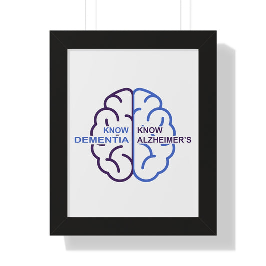 Framed Vertical White Poster - Know Dementia | Know Alzheimer’s