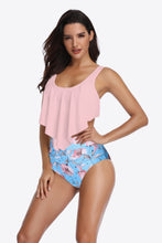 Load image into Gallery viewer, Two-Tone Ruffled Two-Piece Swimsuit
