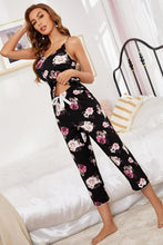 Load image into Gallery viewer, Floral V-Neck Cami and Cropped Pants Lounge Set
