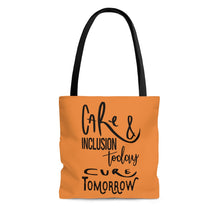 Load image into Gallery viewer, Orange Tote Bag - Care &amp; Inclusion
