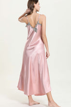 Load image into Gallery viewer, Full Size Lace Trim V-Neck Spaghetti Strap Satin Night Dress
