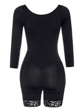 Carregar imagem no visualizador da galeria, Full Size Zip Up Lace Detail Long Sleeve Shapewear
