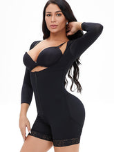 Carregar imagem no visualizador da galeria, Full Size Zip Up Lace Detail Long Sleeve Shapewear
