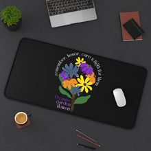 Load image into Gallery viewer, Black Desk Mat - Promise Garden Flowers
