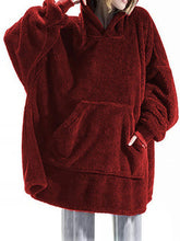 Load image into Gallery viewer, Long Sleeve Pocketed Hooded Lounge Top
