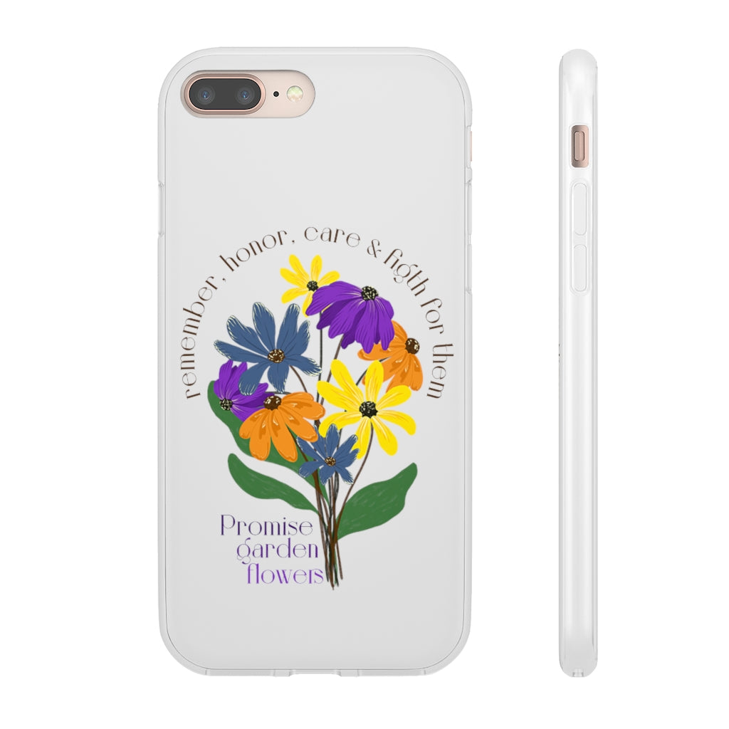 White Phone Case - Promise Garden Flowers