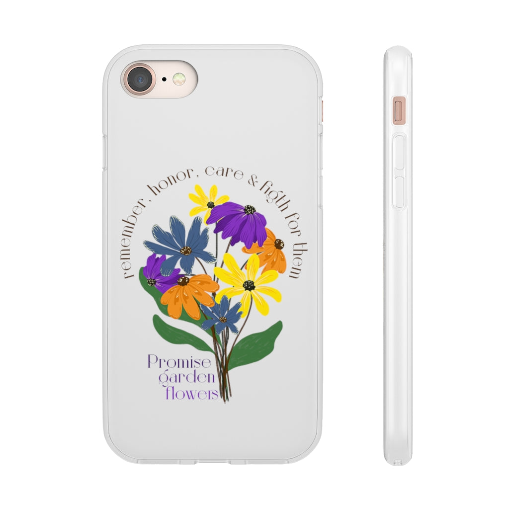 White Phone Case - Promise Garden Flowers