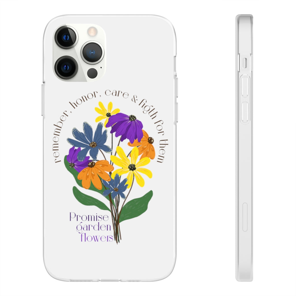 White Phone Case - Promise Garden Flowers