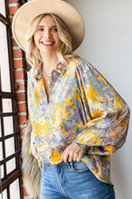 Load image into Gallery viewer, First Love Full Size Floral Lantern Sleeve Blouse
