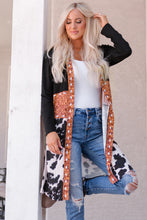 Load image into Gallery viewer, Printed Color Block Open Front Cardigan
