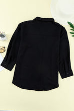 Load image into Gallery viewer, Textured Johnny Collar Three-Quarter Sleeve Blouse
