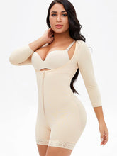 Carregar imagem no visualizador da galeria, Full Size Zip Up Lace Detail Long Sleeve Shapewear
