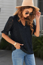 Load image into Gallery viewer, Lace V-Neck Flounce Sleeve Top
